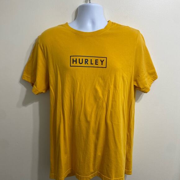 Hurley Yellow Short Sleeve Tee Vibrant Casual Style - Picture 1 of 8